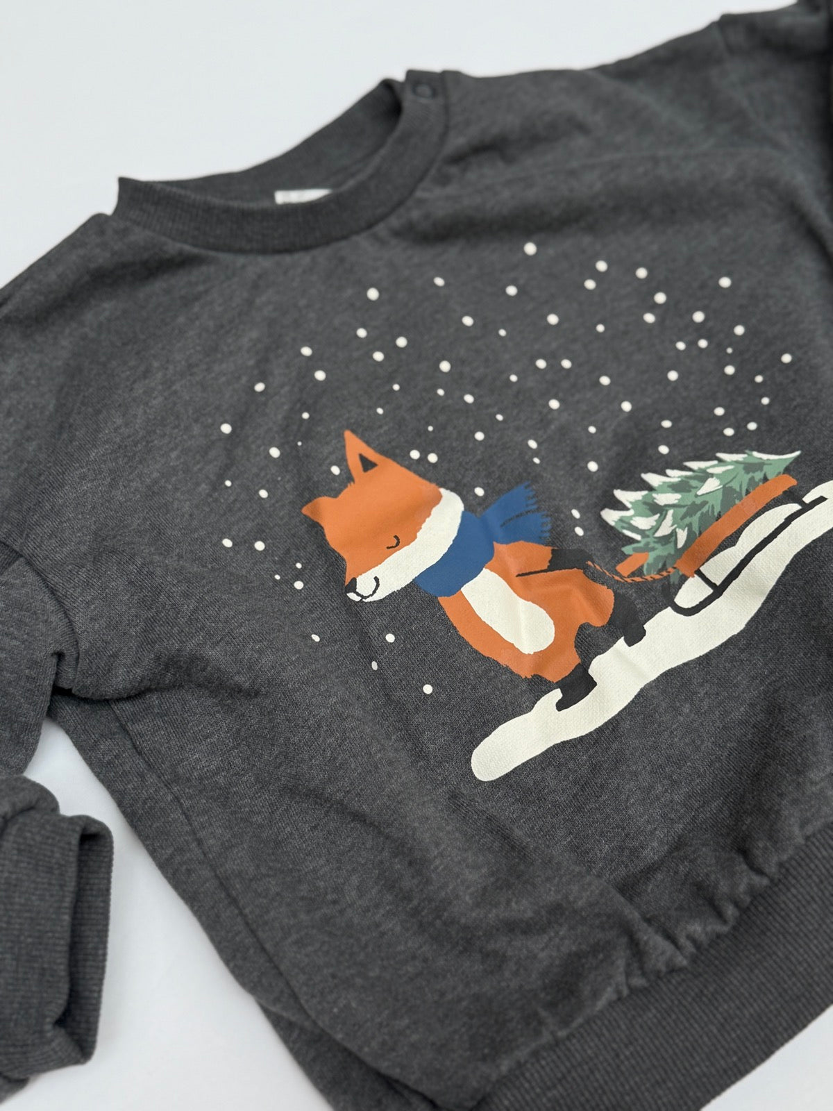 H&M Fox Sledding Sweatshirt 2T