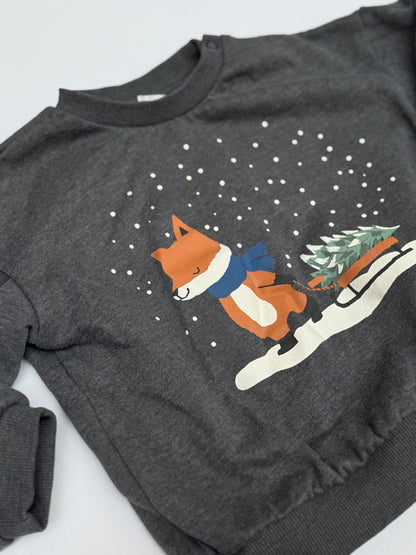H&M Fox Sledding Sweatshirt 2T