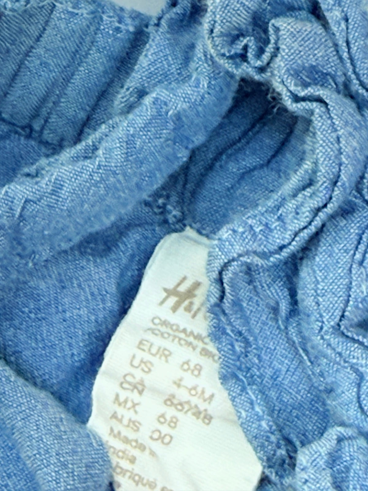 H&M Chambray Ruffle Dress 4-6M