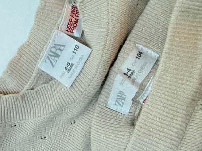 Zara Knit Pointelle Top & Leggings Set 3/4Y