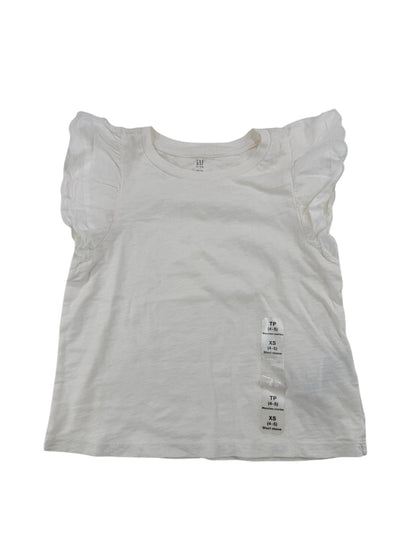Gap Kids White Flutter Sleeve T-Shirt Size XS (4-5) 4-5Y