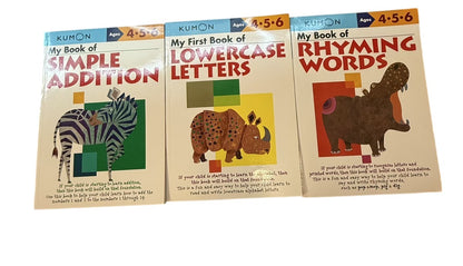 Kumon 3-Book Bundle Ages 4-5-6