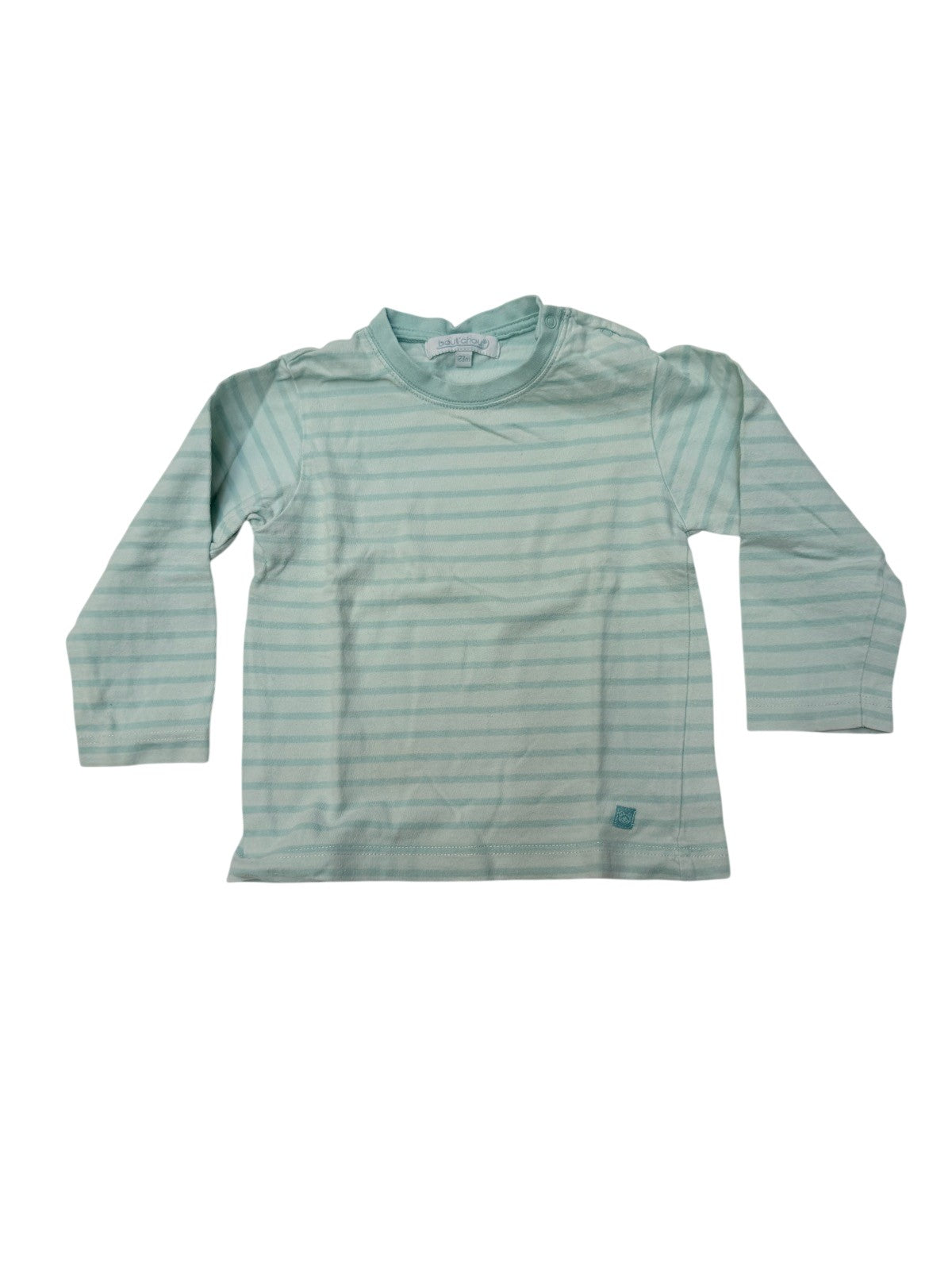 Bout'Chou Mint Striped Long Sleeve T-Shirt 23M