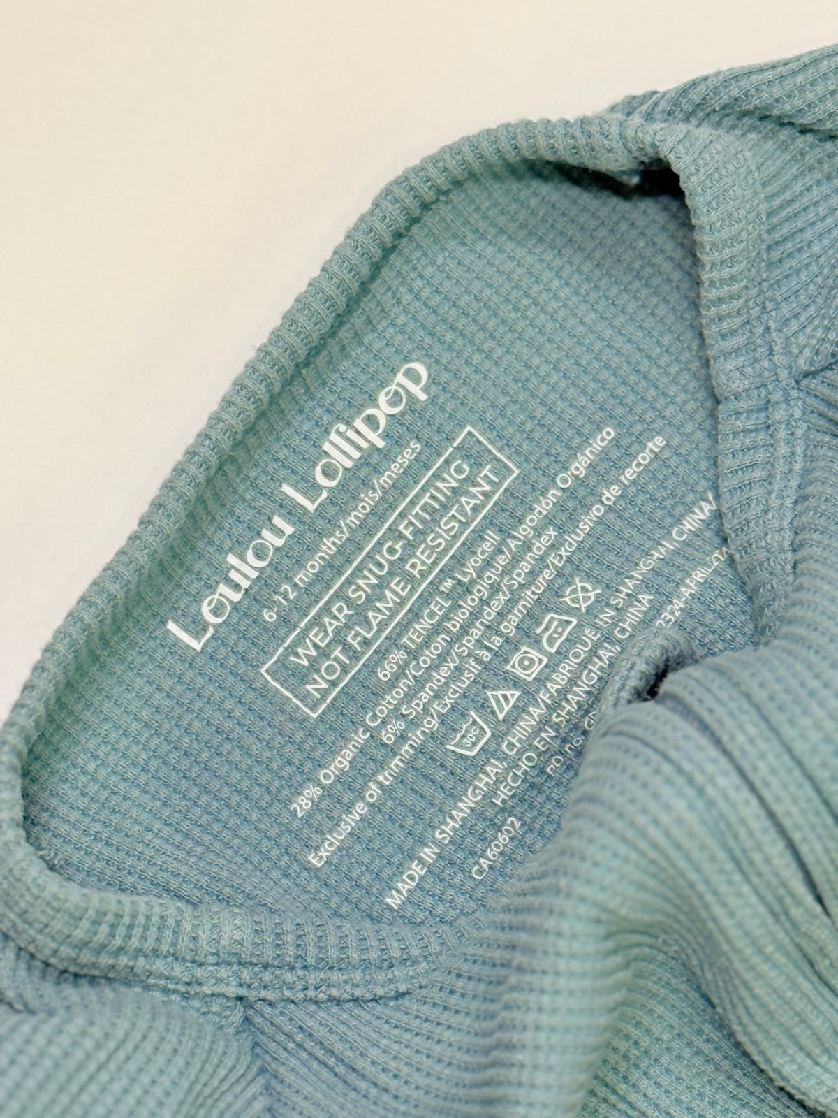 Loulou Lollipop Blue Waffle Sleeper 6-12m