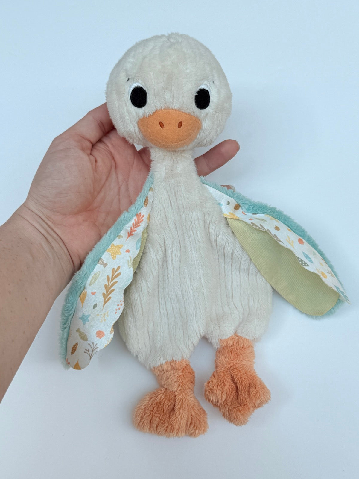 Fisher-Price Snuggle Up Goose Baby Rattle Sensory Plush Toy