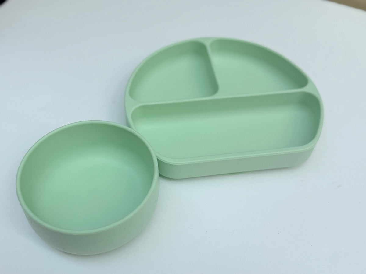 Yooforea Silicone Divided Suction Plate Bowl Set