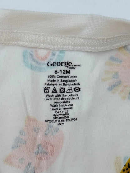 George Baby Animal Print Footed Sleeper 6-12M