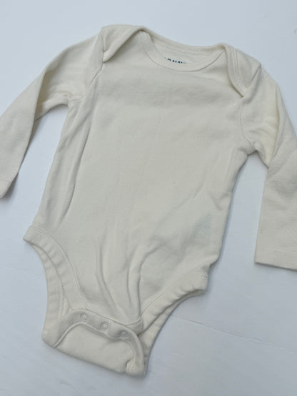 Old Navy Cream Long Sleeve Bodysuit 3-6M