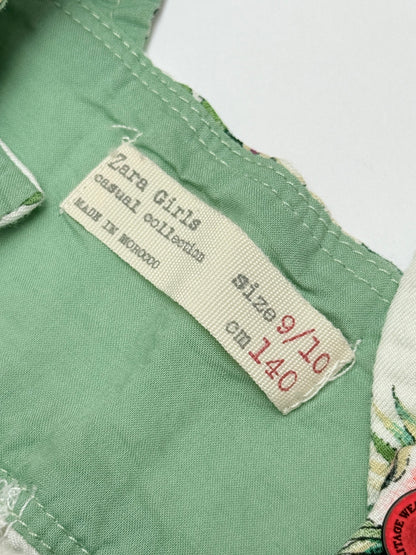 Zara Girls Tropical Print Overall Shorts Size 10