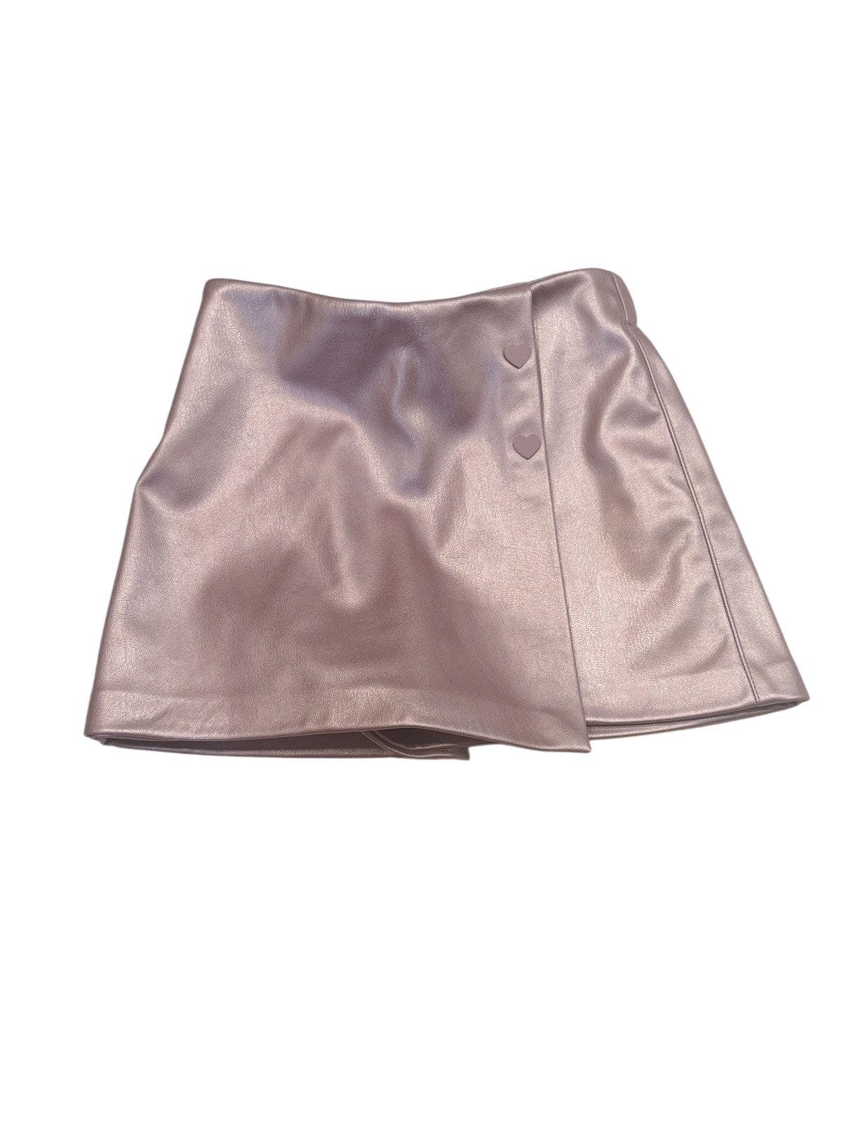 Zara Metallic Pink Faux Leather Skirt 4-5Y