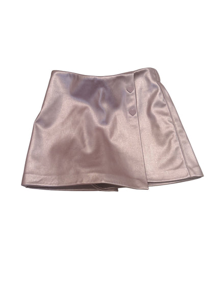Zara Metallic Pink Faux Leather Skirt 4-5Y
