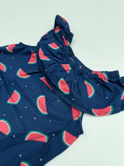 B Collection Watermelon Print Ruffle Dress 4Y