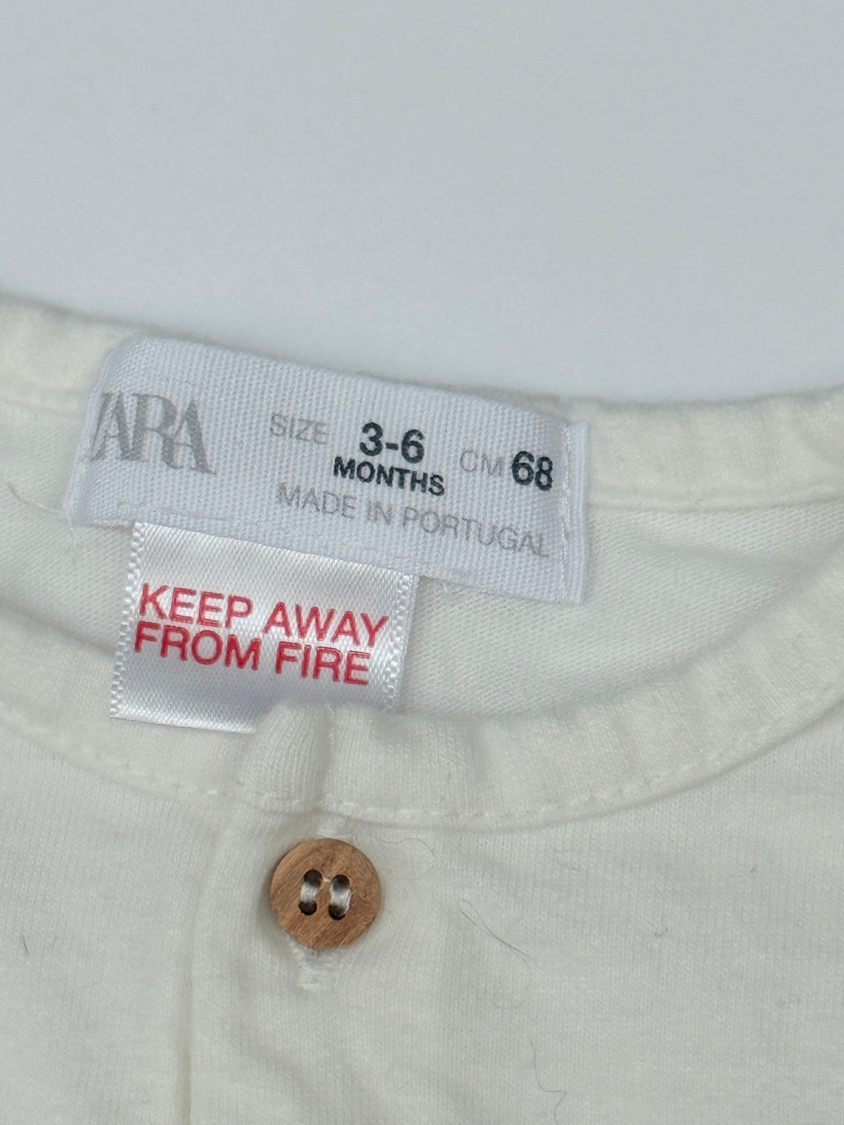 Zara Cream Henley Long Sleeve Shirt 3-6M