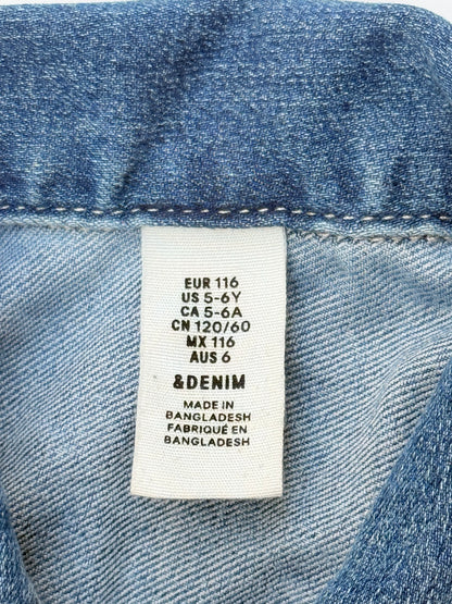 &Denim Heart Button Jean Jacket 5-6