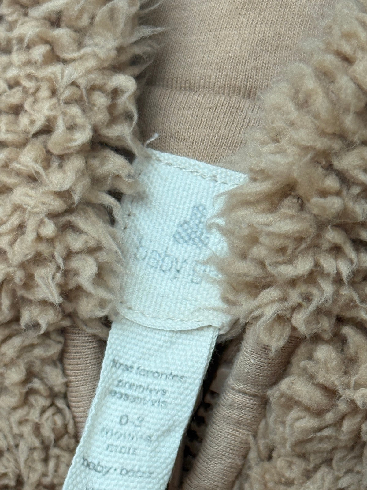 Baby Gi Teddy Bear Sherpa Snowsuit 0-3M