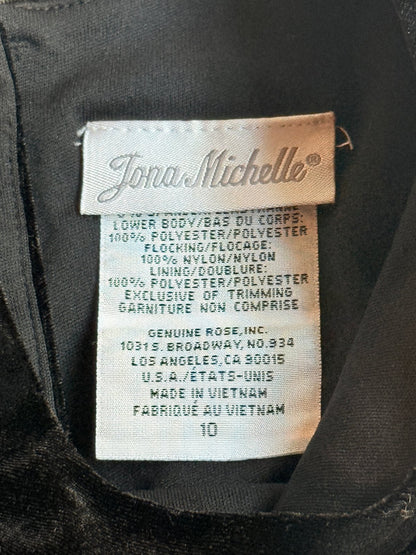 Jona Michelle Black Velvet Tulle Dress Size 10