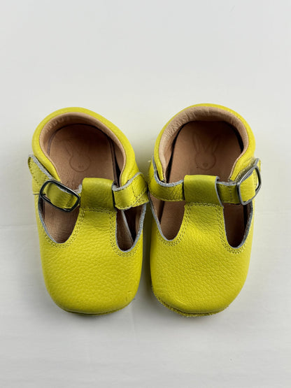 Yellow Leather T-Strap Baby Shoes 18-24M