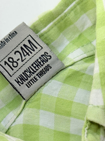 Knuckleheads Green Gingham Western Shirt 18-24M