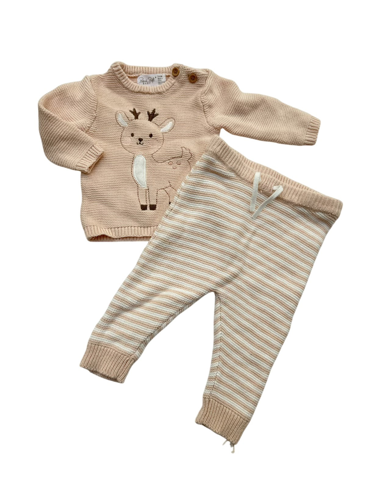 René Rofé Baby Deer Knit Set 3-6M