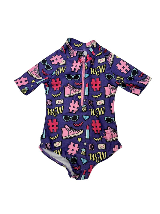 Birdz Children Wow Print Swimsuit 24M