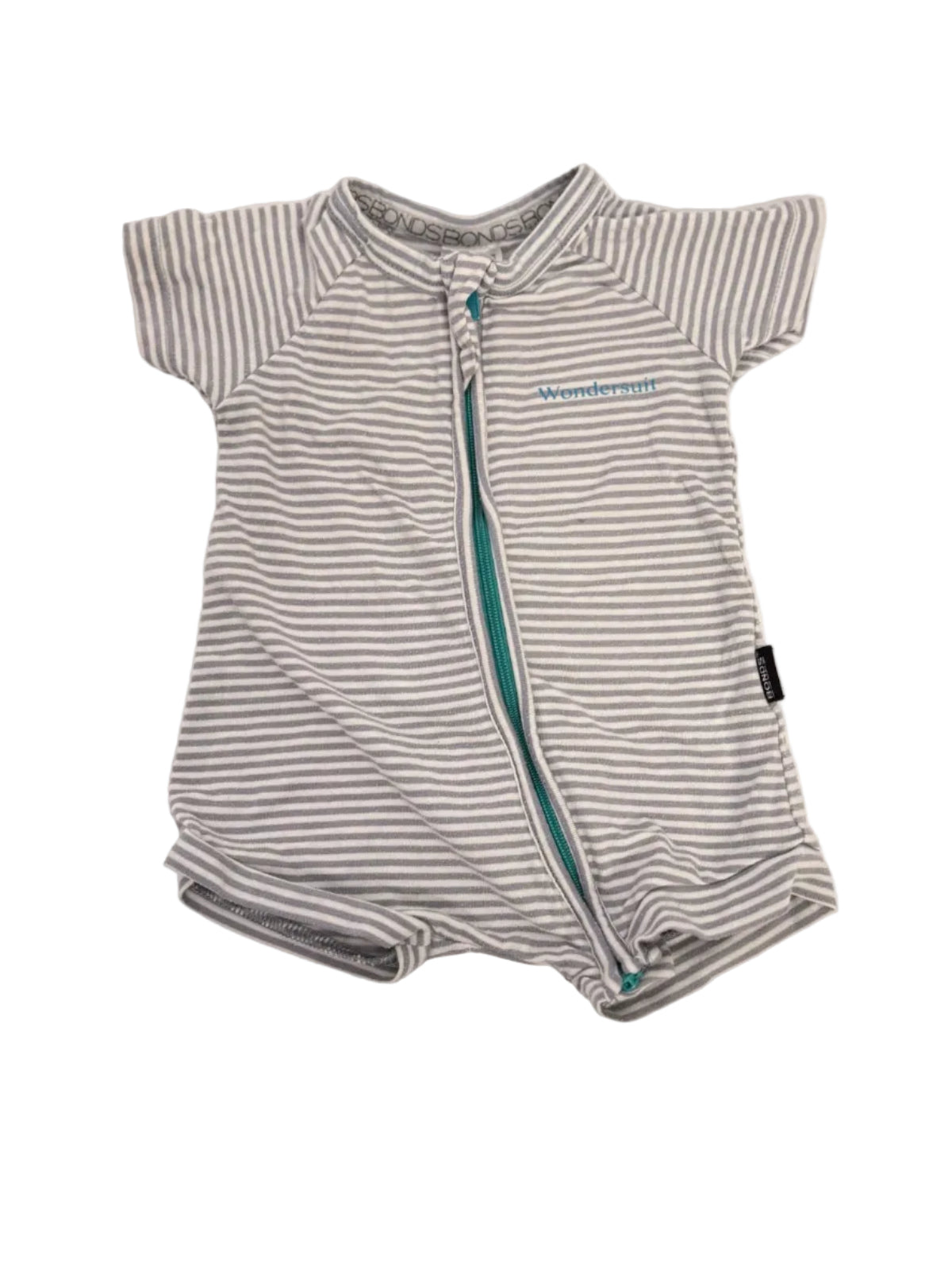 Bonds Wondersuit Gray Stripe Onesie Size 000