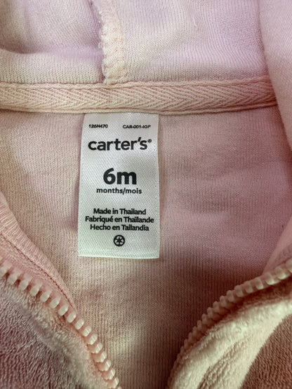Carter's Pink Velour Hoodie Jacket 6m