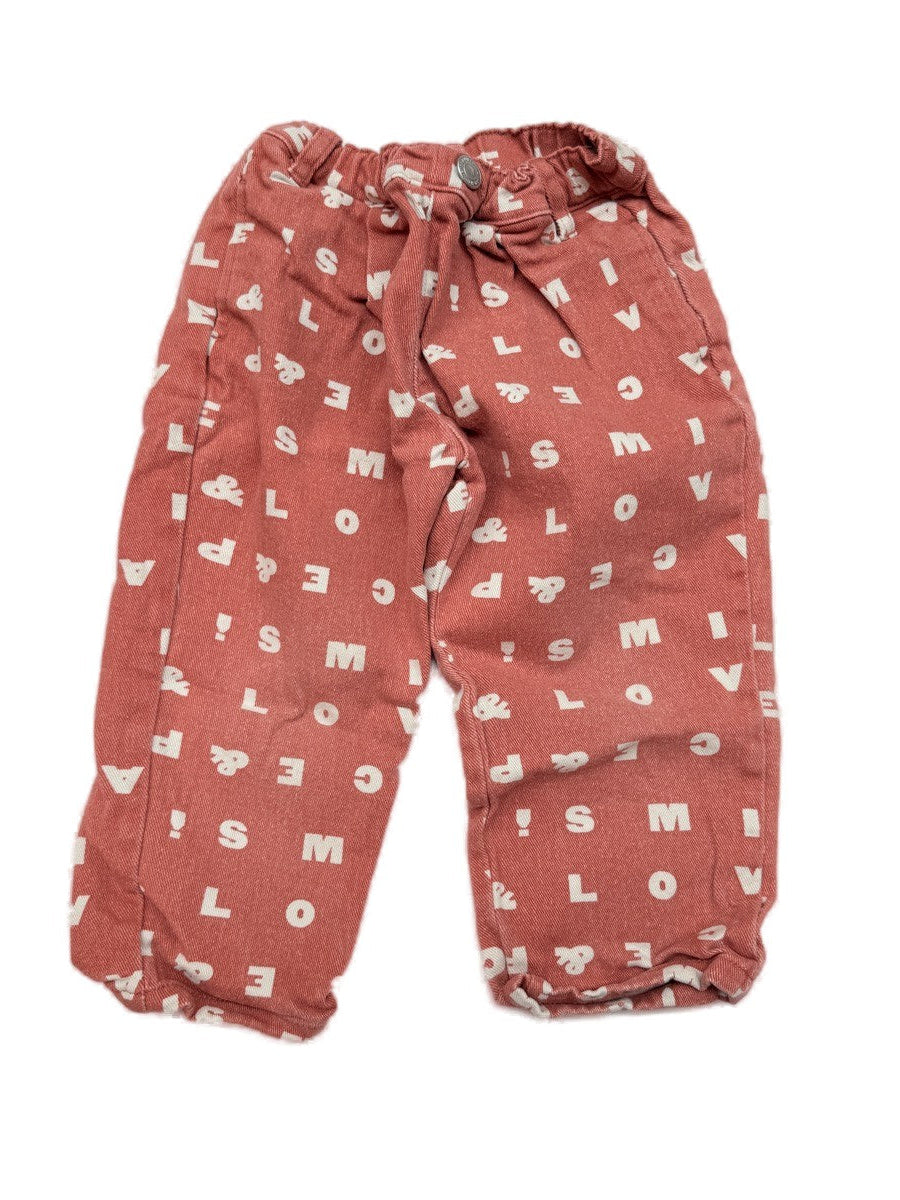 Breeze Letter Print Pants Size 100 - 3/4Y