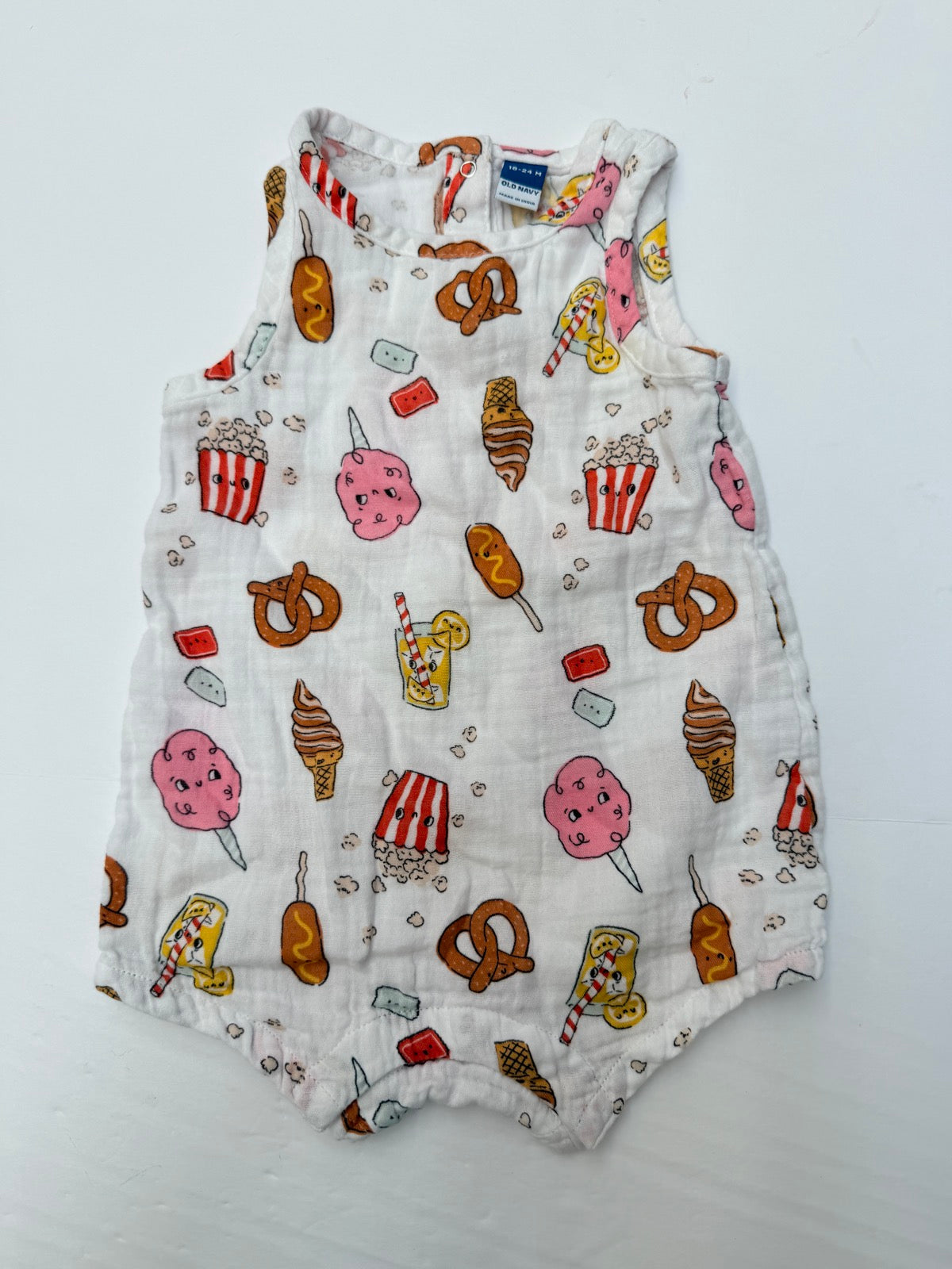 Old Navy Carnival Food Print Romper 18-24M