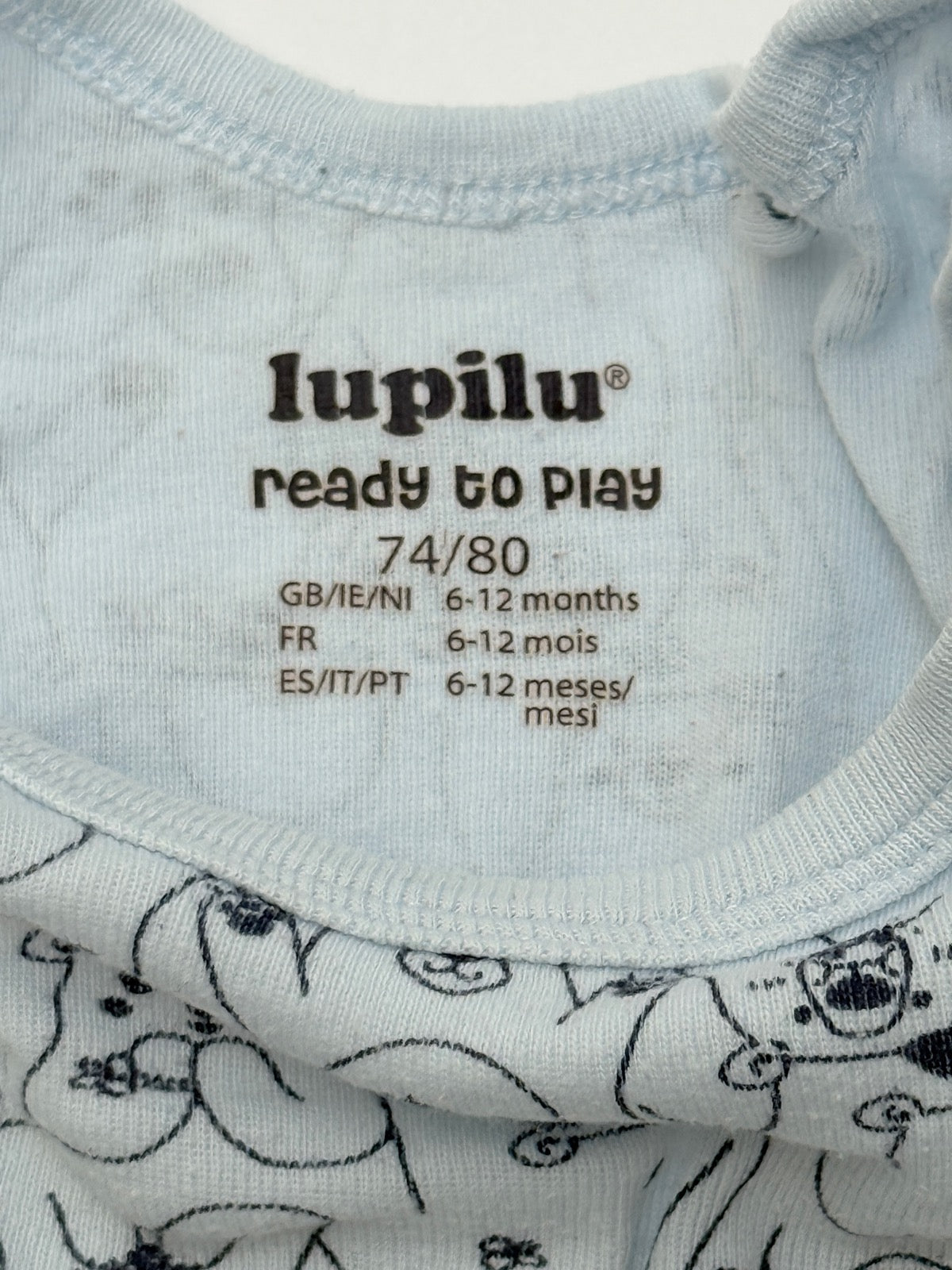 Lupilu Bear Print Bodysuit 6-12M
