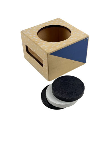 Wooden Object Permanence Box with Discs