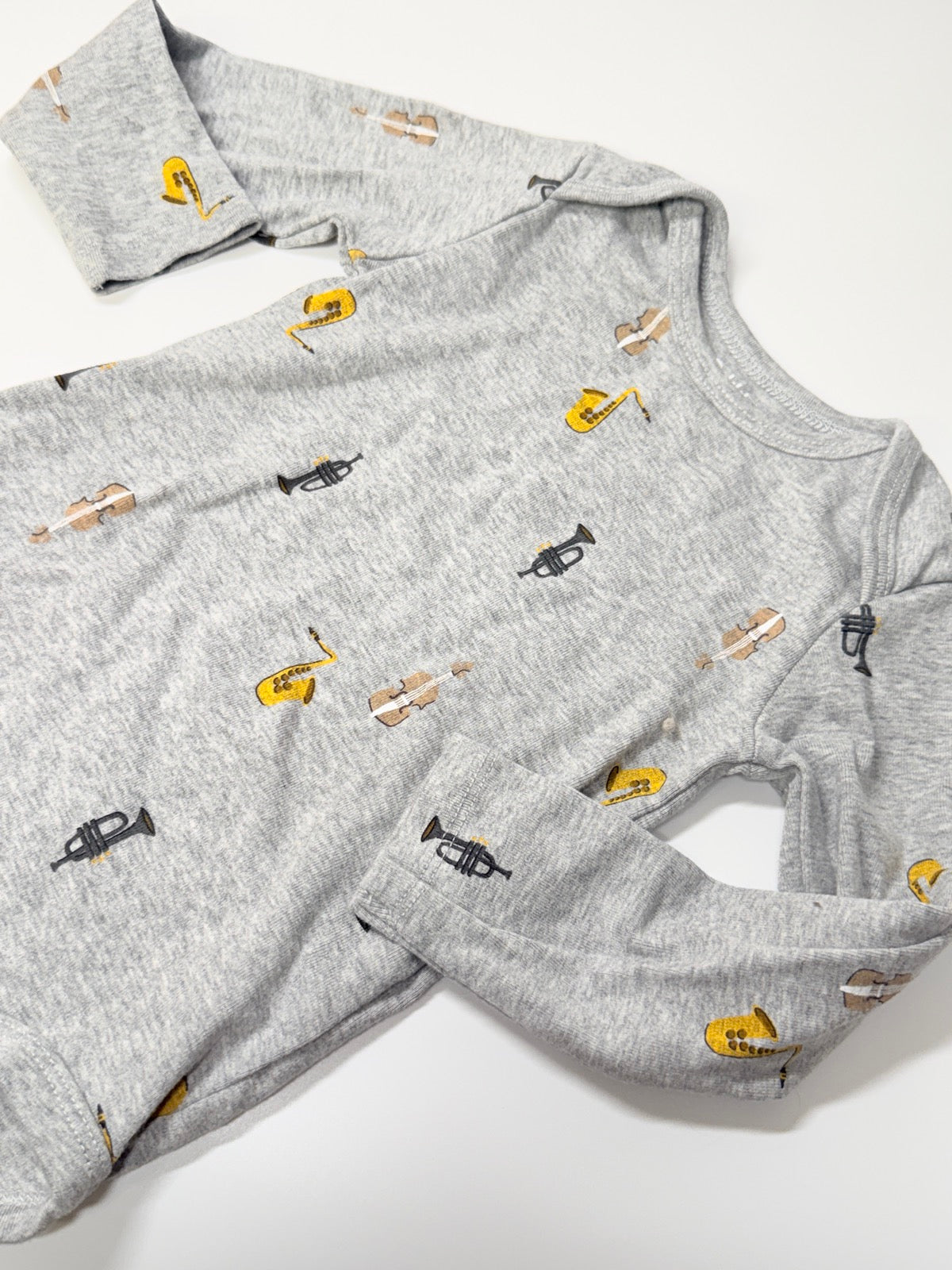 Pekkle Gray Musical Instruments Bodysuit 18M