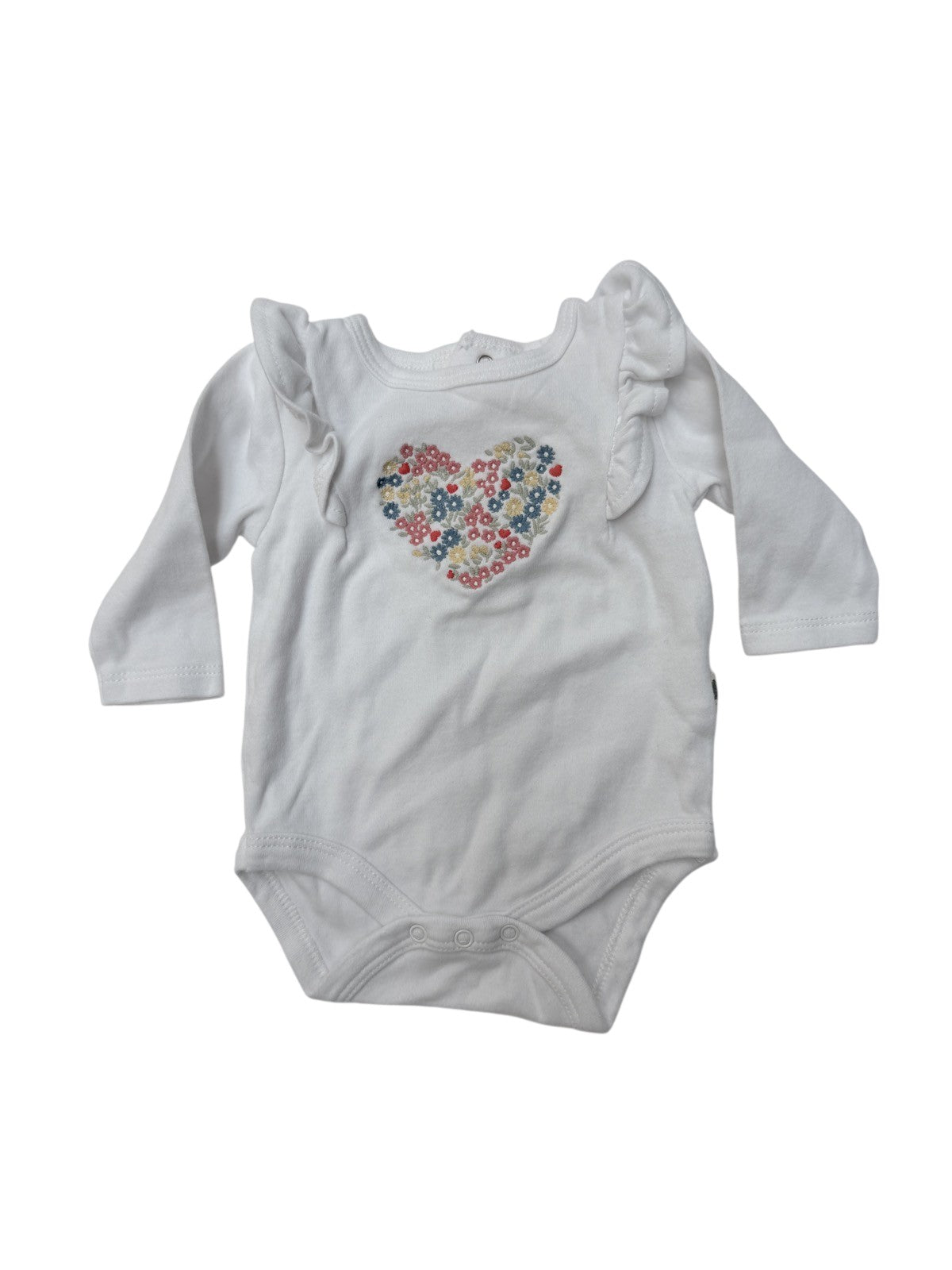 Rabbit + Bear Organic Floral Heart Bodysuit 0-3M