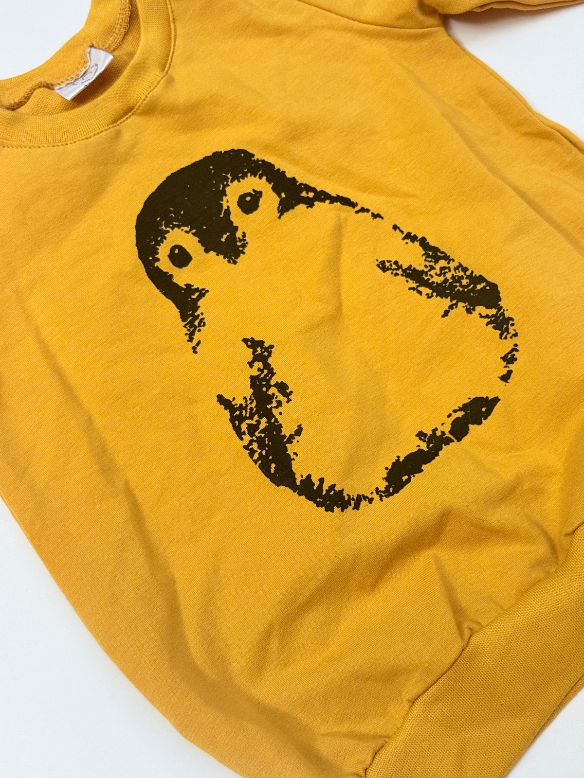 Minimalistic Ole Designs Mustard Penguin Sweatshirt 2 Years