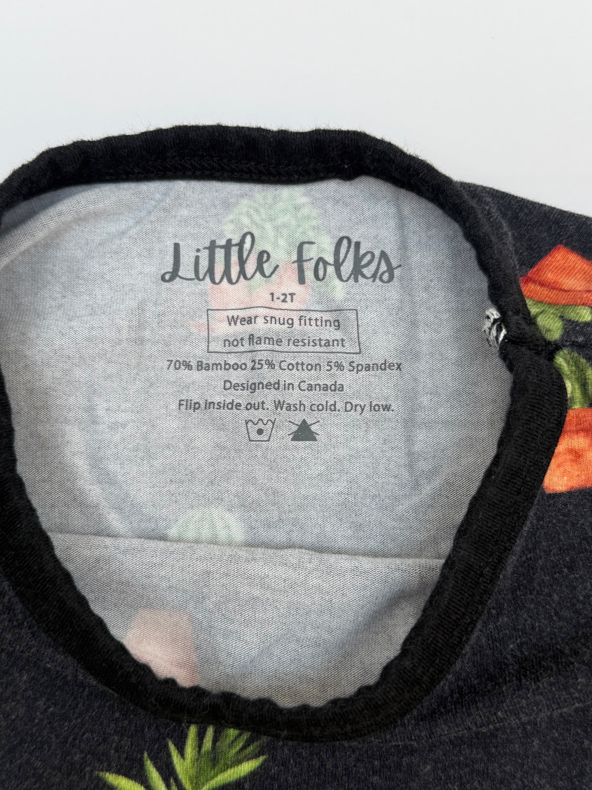 Little Folks Bamboo Plant Print T-Shirt Size 1-2T