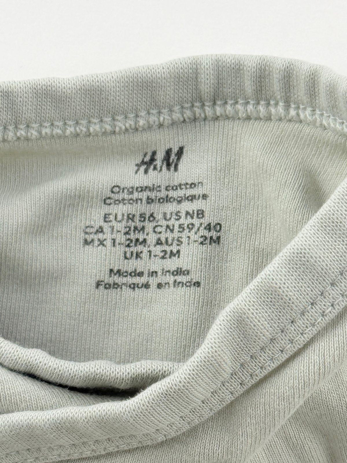 H&M Sage Green Wrap Bodysuit 1-2M