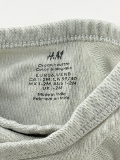 H&M Sage Green Wrap Bodysuit 1-2M