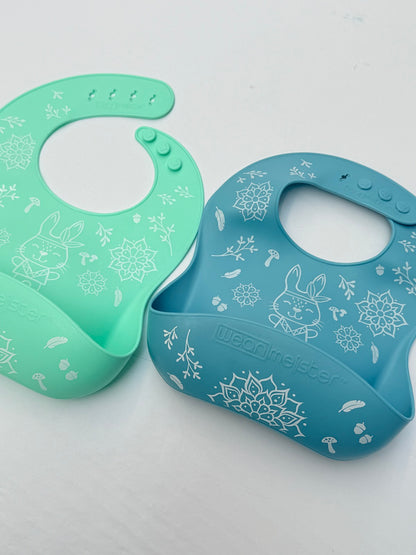 Wean Meister Silicone Catch Bibs Set of 2