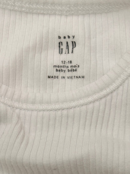 Baby Gap White Ribbed Bodysuit 12-18M