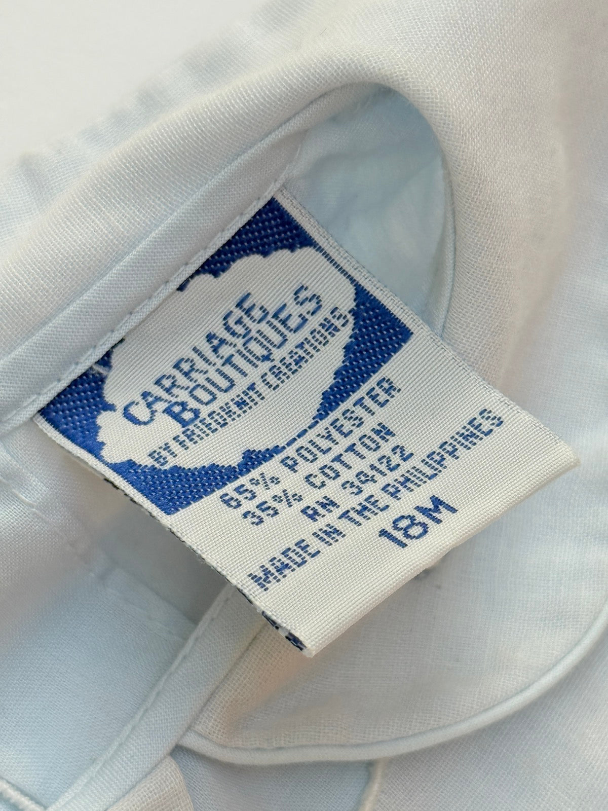 Vintage Carriage Boutiques Blue Embroidered Dress 18M