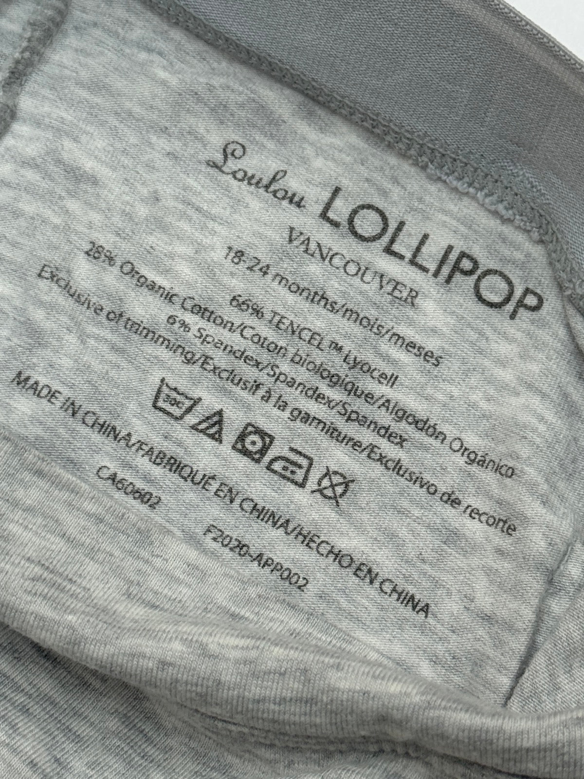 Loulou Lollipop Gray Leggings 18/24m