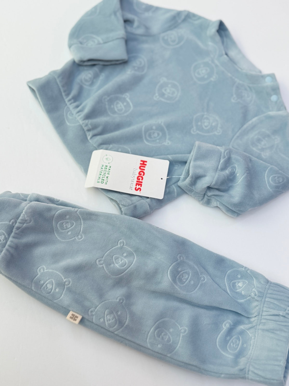 Huggies Babywear Blue Velour 2-Piece Set 6M