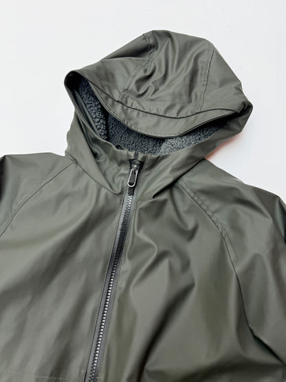 Zara Green Sherpa-Lined Rain Jacket Size 9-10