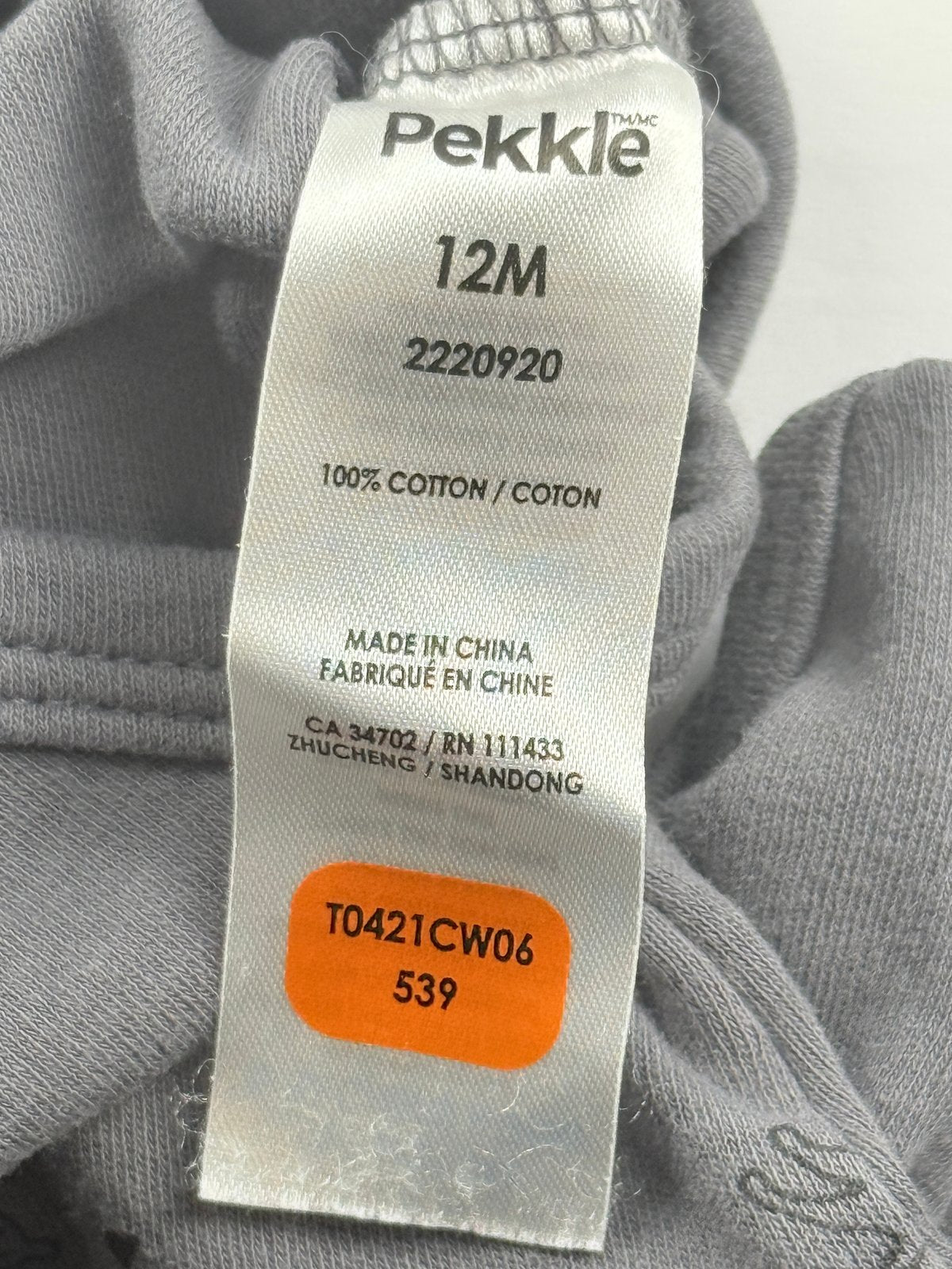 Pekkle Gray Safari Animal Bodysuit 12M
