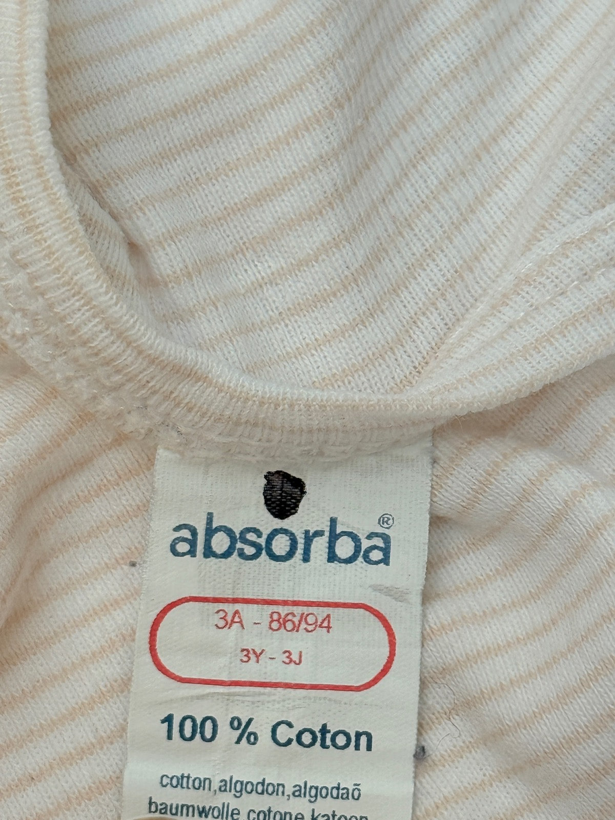 Absorba Striped Long Sleeve Bodysuit Size 3Y