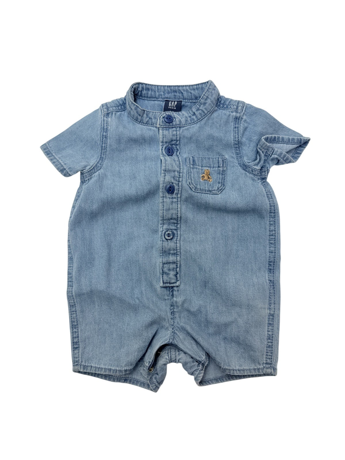 Gap Denim Bear Romper 0-3M
