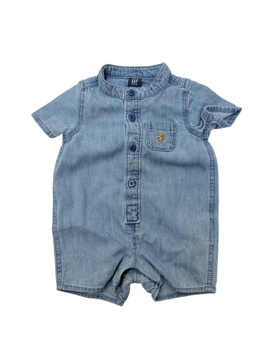 Gap Denim Bear Romper 0-3M