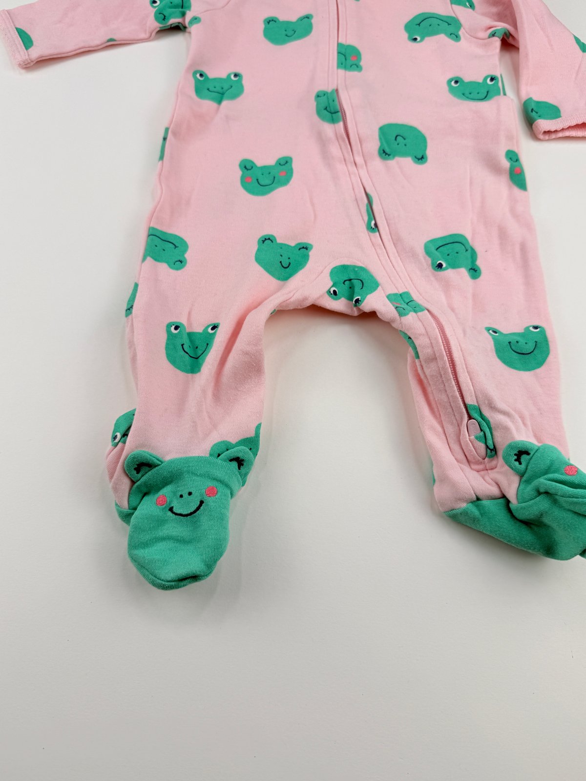 Carter's Pink Frog Zip Sleeper 3M
