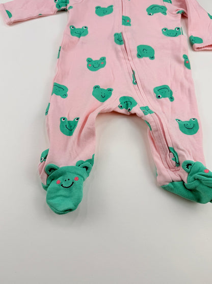 Carter's Pink Frog Zip Sleeper 3M
