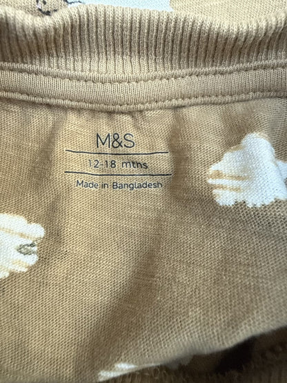 M&S Sheep Print T-Shirt 12-18m
