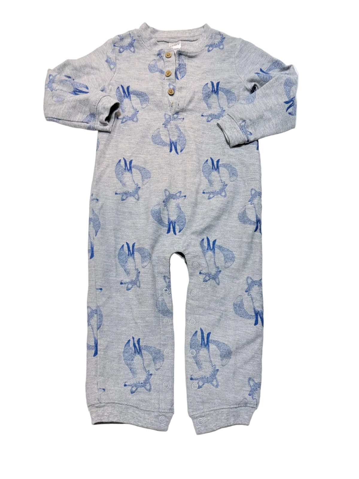 Carter's Gray Fox Print Romper 24m